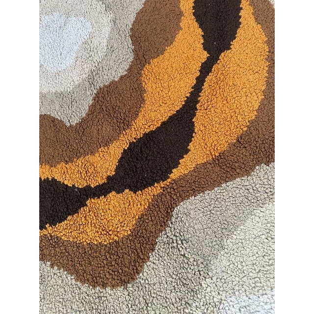 Vintage French Round Hand-Knotted Cogolin Rug, 1960s For Sale - Image 11 of 18