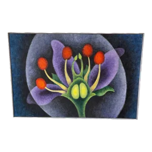 1970s Eleanor Perry Acrylic on Masonite Expressionist Flower Painting