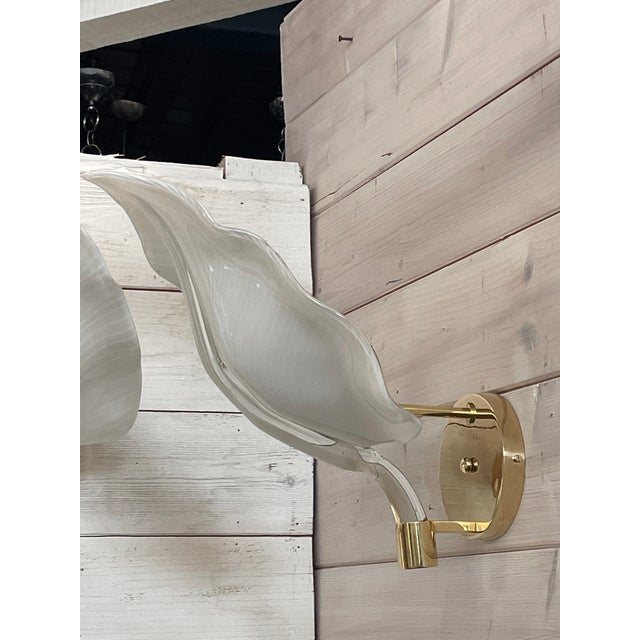 Gold Murano Glass and Brass Wall Lamps, 1970s, Set of 3 For Sale - Image 8 of 18