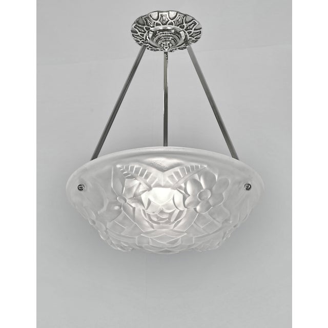 Art Deco Degue French Art Deco Pendant Light 1930s - 2 Available For Sale - Image 3 of 12