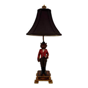 Mid 20th Century Figural Fox Table Lamp With Heavy Weighted Base