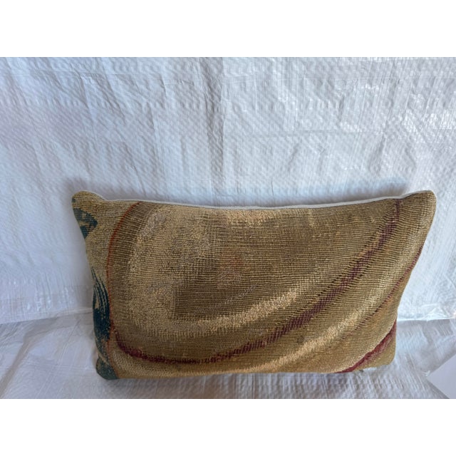 17th Century Flemish Tapestry Pillow With Abstract Linear Motif For Sale - Image 4 of 5