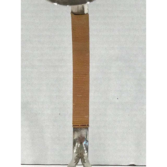 1960s Carl Aub√∂ck Style Silver Plated and Reed Wine Bottle Caddy For Sale In West Palm - Image 6 of 11