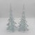 A striking pair of vintage clear glass Christmas trees, their elongated silhouettes built from sculptural tiers of...