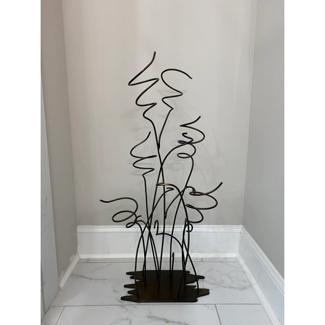 Metal Vintage Wrought Iron Sculptural Wine Rack For Sale - Image 7 of 7