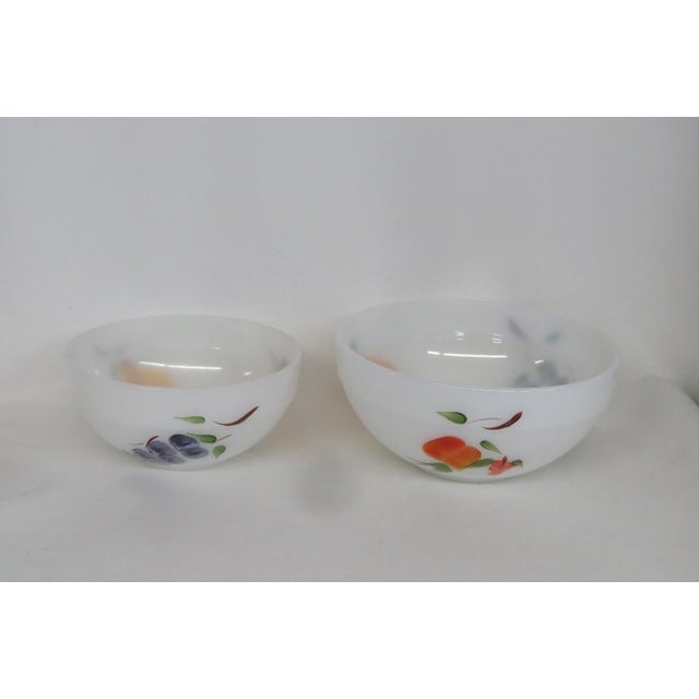 Mid 20th Century Anchor Hocking Fire King Fruit Mixing Serving Bowls Milk Glass Set of Four 4720b For Sale - Image 14 of 17