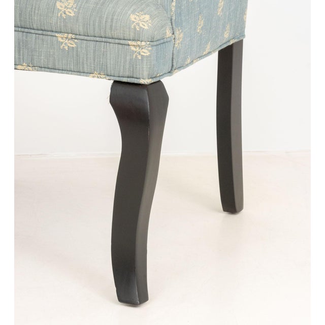 Mitchell Gold Mitchell Gold Blue Upholstered Armchairs, Pair For Sale - Image 4 of 7