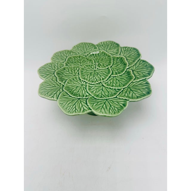 Bordallo Pinheiro Vintage Bordallo Pinheiro Pedestal Plate For Sale - Image 4 of 5