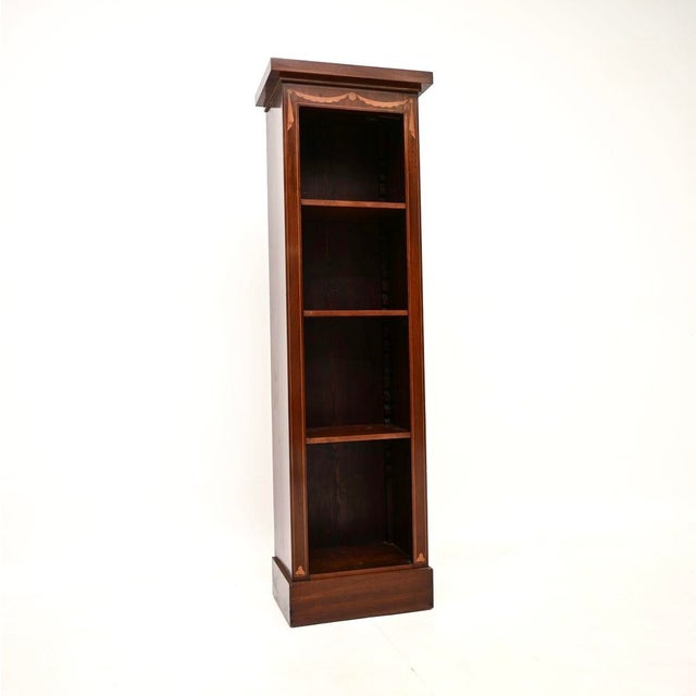 Slim Antique Georgian Open Bookcase, 1900 For Sale - Image 11 of 11
