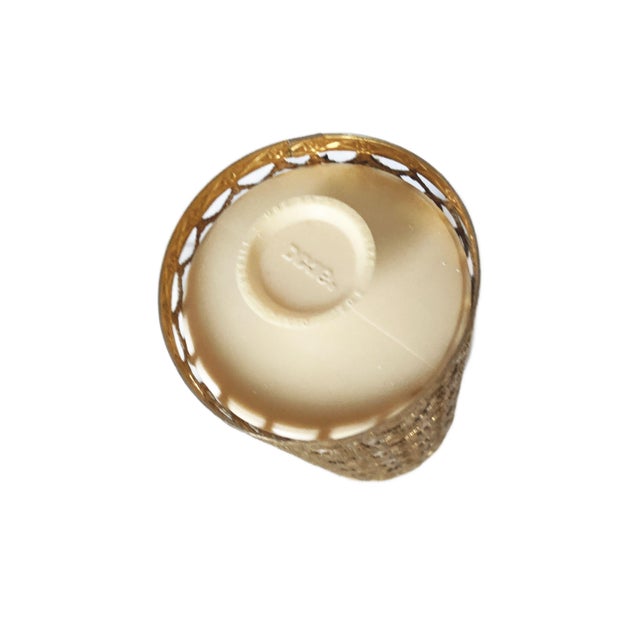 1960s Vintage Hollywood Regency Dixie Cup Dispenser Gold Metal Vanity Decor Holder MCM For Sale - Image 5 of 8