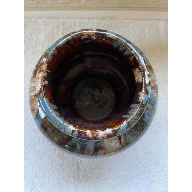 1940s Vintage Arts and Craft Brush McCoy Multicolor Drip Glaze Pottery Vase For Sale - Image 5 of 7