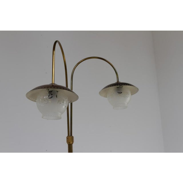 Scandinavian Art Deco Floor Lamp in Brass and Glass, 1920s For Sale - Image 18 of 18