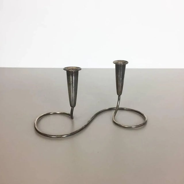 Metal Vintage Candleholder by Günter Kupetz Wagenfeld for WMF For Sale - Image 7 of 9