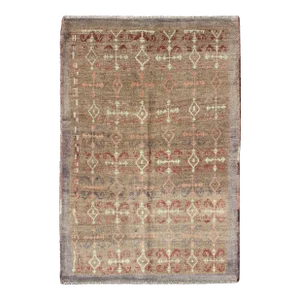 Vintage Turkish Carpet With All-Over Design Set on Light Taupe Field 3'9"x5'10"