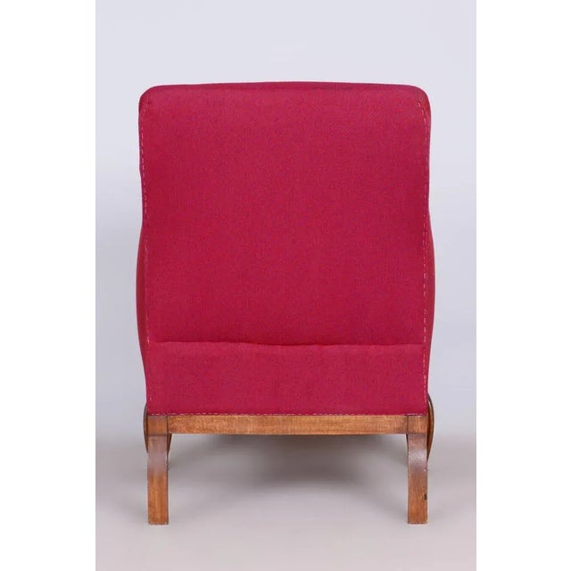Red French Art Deco Red Chair in Beech, 1930s For Sale - Image 8 of 9
