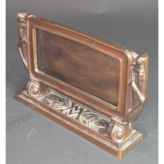 Metal Bronze Art Nouveau Photo Frame With Grasshoppers For Sale - Image 7 of 11