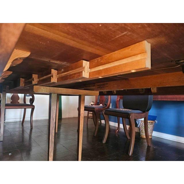 Brown Mid 20th Century Watertown Slide Expandable Dining Table With Leaves Classic Mid Century Wood 90" For Sale - Image 8 of 11