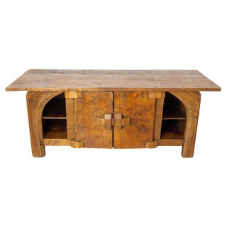 Low French Brutalist Cabinet, 1990 For Sale