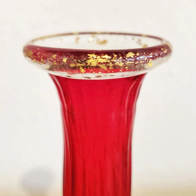 Barovier and Toso Carnelian Red Murano Glass Vase For Sale In Austin - Image 6 of 10