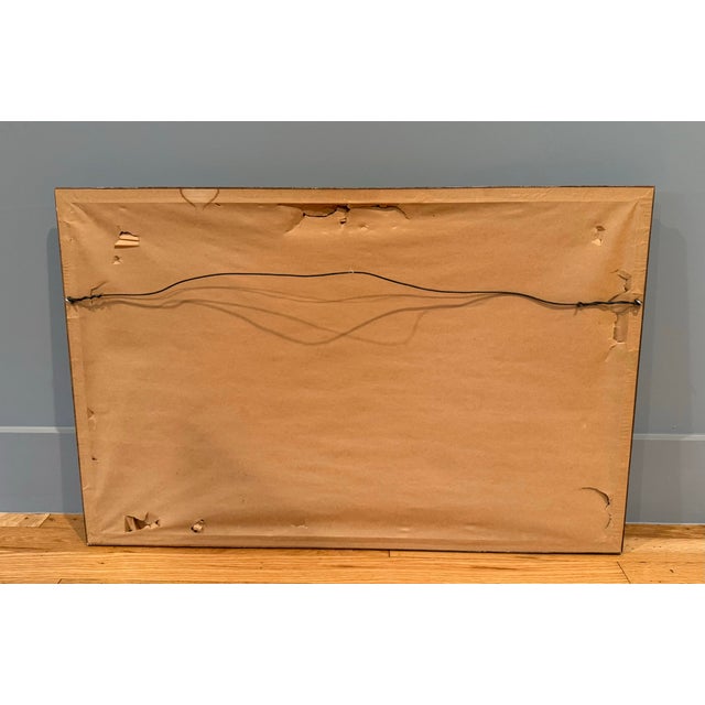 Framed Mid Century Woodblock Print of Houses on the Coast For Sale - Image 12 of 12