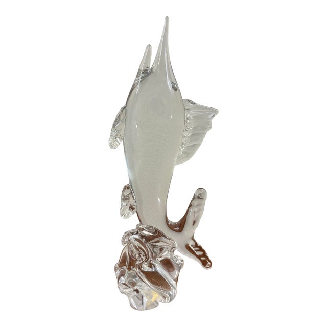 1970s Murano Blown Glass Marlin Fish Sculpture, Italy For Sale