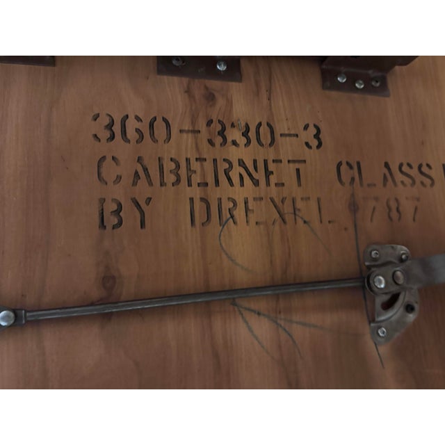 Vintage Drexel Cabernet Classics Pecan Dining Table and Six Cane-Back Chairs For Sale - Image 11 of 12