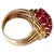 1960s 1960s 14K Gold and Pave Rubies Bombe Cocktail Ring For Sale - Image 5 of 8