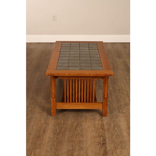 Stickley Mission Collection Oak Tile Top Coffee Table For Sale - Image 18 of 18