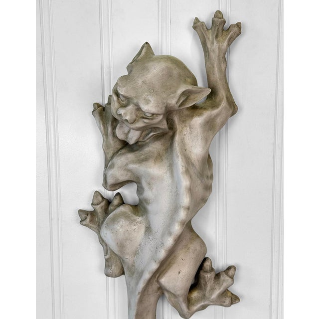 Late 20th Century Victorian Architectural Style Large Gargoyle Outdoor Wall Hanging Sculpture For Sale - Image 5 of 11