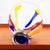 Mid-Century Modern Mid Century Modern Art Glass Bowl Vase Yellow Orange Blue Round Svoboda Karlov For Sale - Image 3 of 12