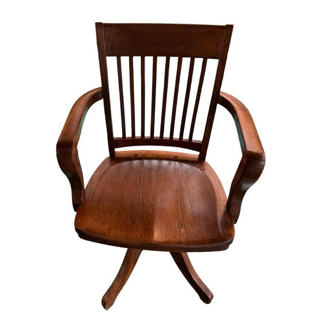 Wood Bentwood Captains Chair with Swiveling Base For Sale - Image 7 of 9