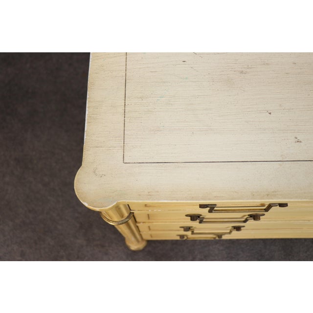 1950s Fine Pair of Creme Painted French Directoire Style Commodes, A Pair For Sale - Image 12 of 15