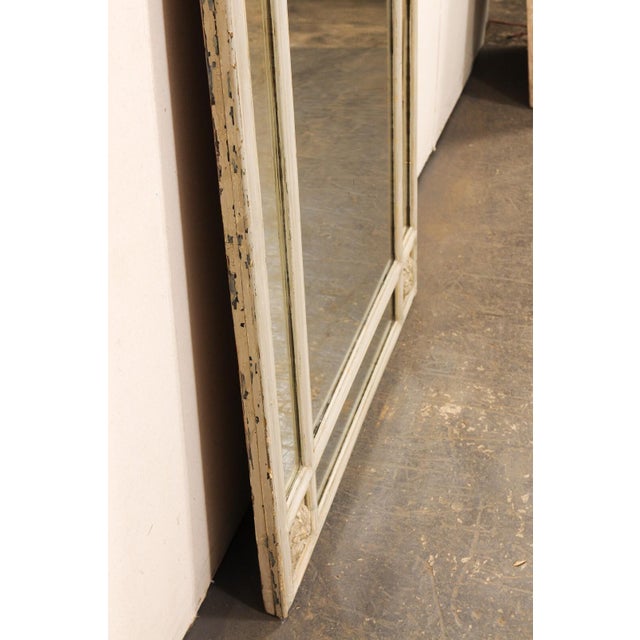 19th Century 19th Century Antique French Glass Panel & Floral Mirror For Sale - Image 5 of 12