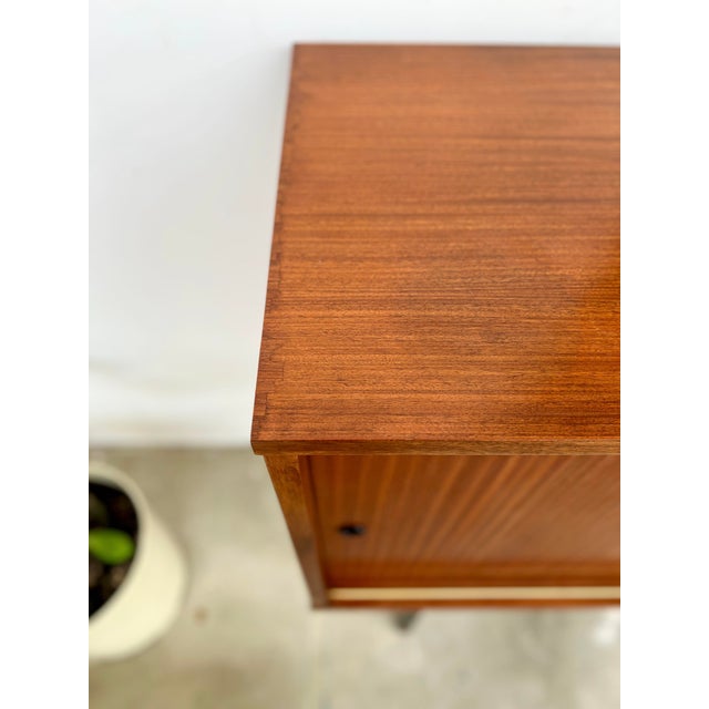 Modernist Teak Sideboard with Metal Base by Alain Richard for Caminelle, 1960s For Sale - Image 14 of 18