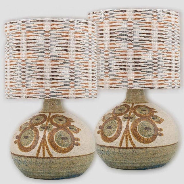 Beautiful ceramic table lamp by noomi backhausen for soholm, model erika. Denmark 1960s. Combined with a custom made...