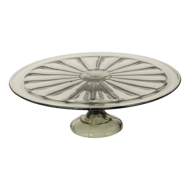 Art Deco Grey Cake Platter, 1930s For Sale