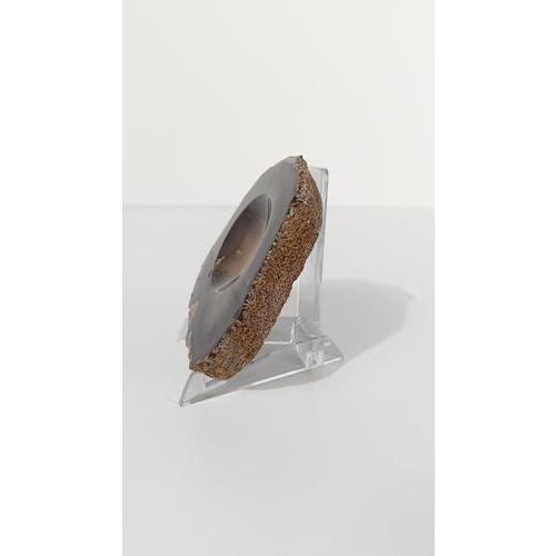 Vintage Freeform Ashtray in Natural Carved Agate with Organic Rough Edges, 1960s For Sale - Image 6 of 16