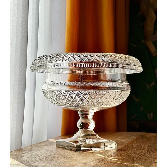Antique Anglo-Irish Cut Glass Pedestal Bowl For Sale - Image 6 of 9