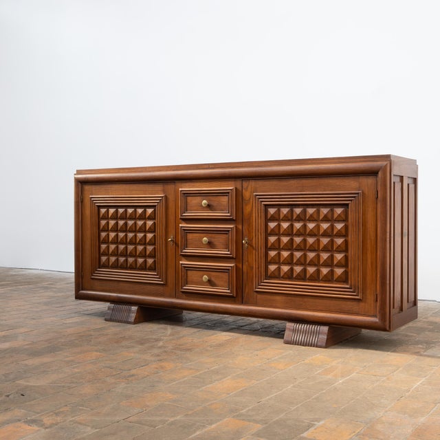 Oak Sideboard in the style of Charles Dudouyt, France, 1950s For Sale - Image 11 of 11