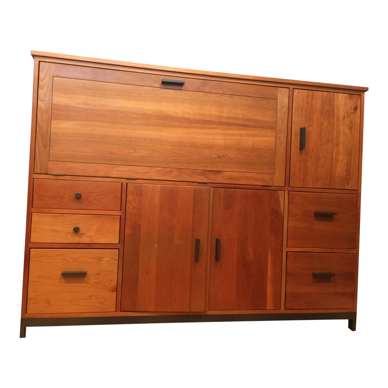 Room & Board Linear Office Armoire Solid Cherry Wood Chairish