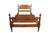 Mid Century full size Colonial style bed featuring a walnut finish with carved pineapple posts and serpentine / fluted...