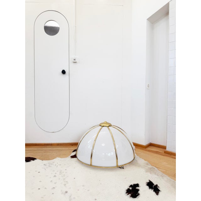 Gabriella Crespi Large "Fungo" Suspension Lamp, Brass, Acrylic, Italy 1970s For Sale - Image 10 of 18