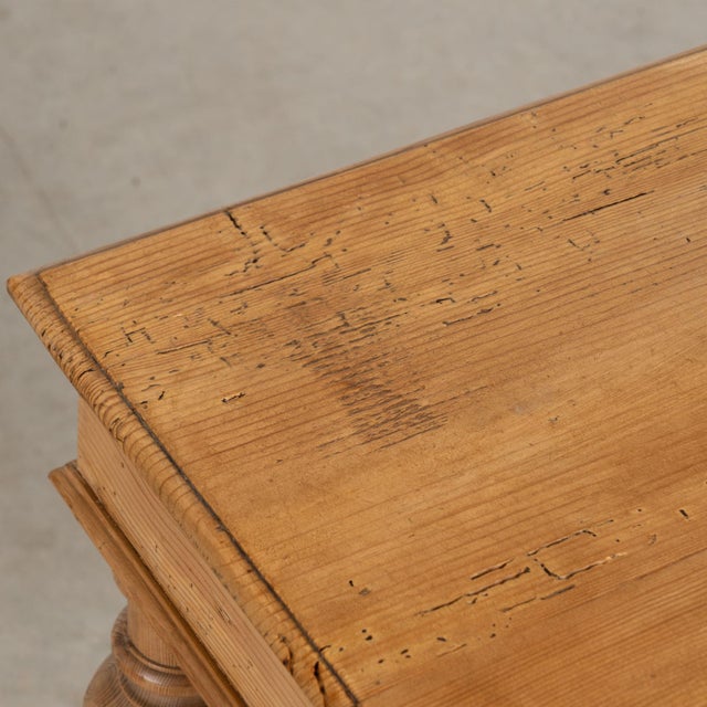 Early 20th Century Small Danish Pine Side Table With Drawer For Sale - Image 4 of 14
