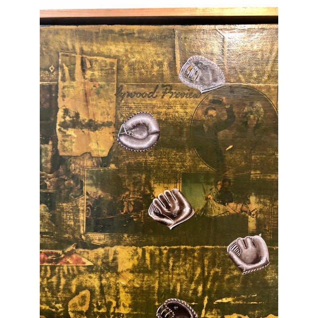 Patrick LoCicero, Abstract Mixed Media Collage Oil Painting Sports, Leather Baseball Mitts For Sale - Image 12 of 13