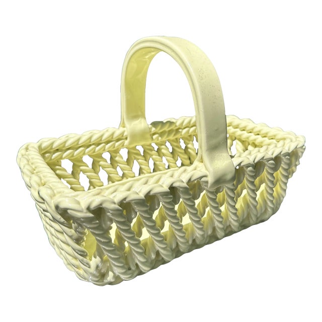 Mid-Century Italian Ceramic Basket For Sale