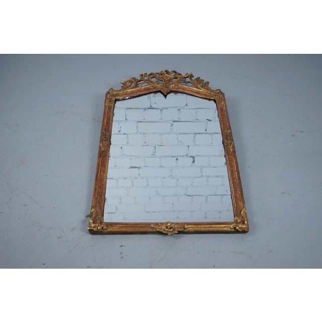 Antique Mirror with Carved Wooden Frame For Sale - Image 9 of 10