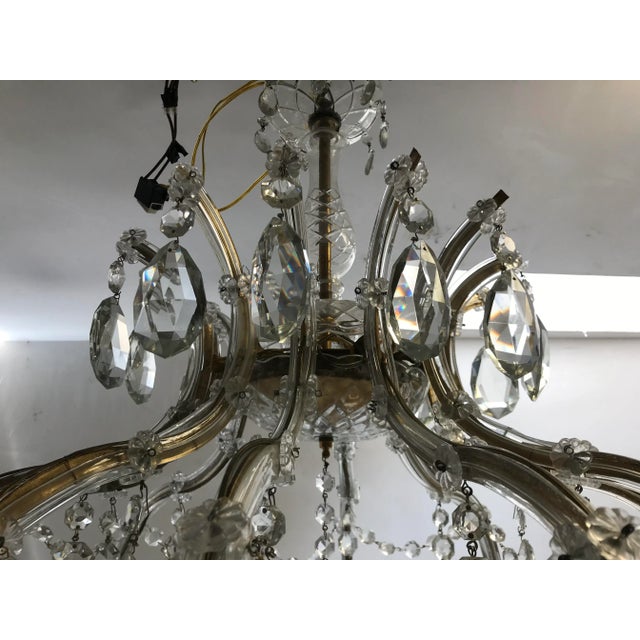 Gold Mid-Century Italian Lead Crystal Chandelier, 1950s For Sale - Image 8 of 10