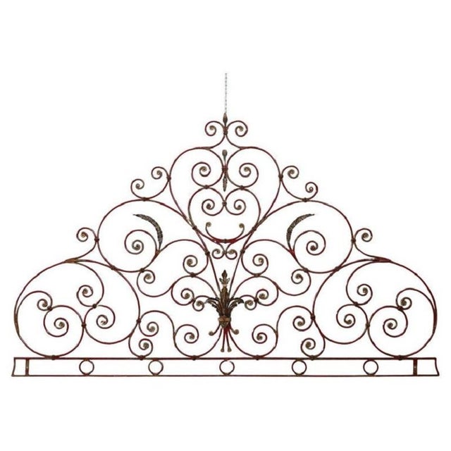 Red Iron Double Bed Headboard, Early 20th Century For Sale - Image 9 of 9