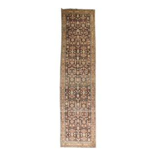 Brown Antique Persian Malayer Wide Runner rug no.j3360 For Sale