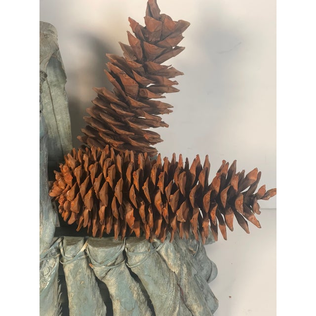 Rustic 1960s Rustic Chalet Decor - Huge Pine Cones in Twig Basket For Sale - Image 3 of 8